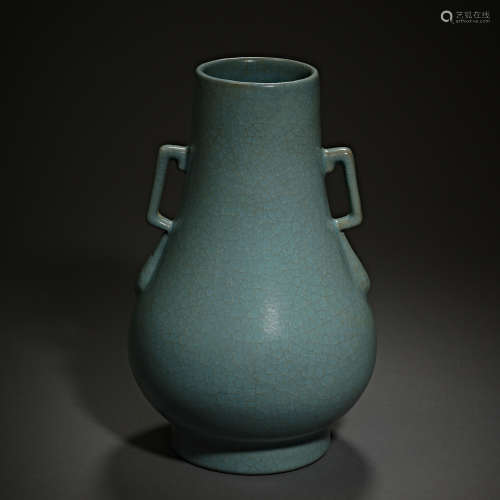 Song Dynasty of China,Ru Kiln Binaural Zun