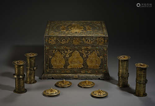 Qing Dynasty of China,Silver Gilt Buddha Sutra