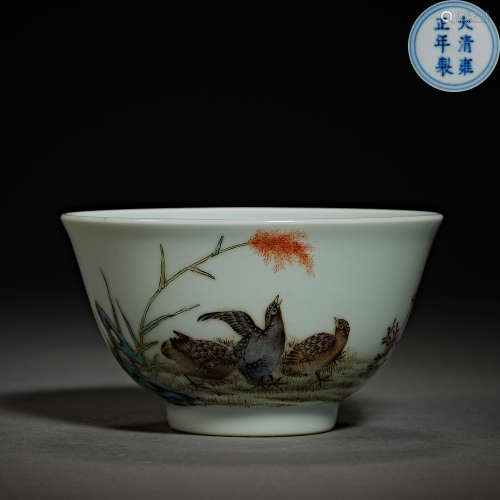 Qing Dynasty of China,Famille Rose Flower and Bird Poetry Bo...