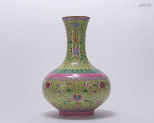 A famille-rose 'floral' vase