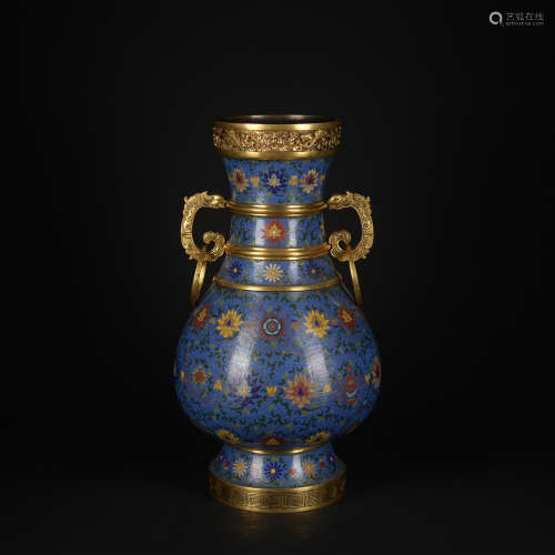 A Cloisonne enamel 'flowers' vase