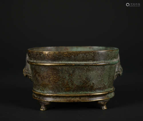 A bronze censer