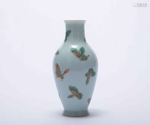 A famille-rose 'butterfly' vase