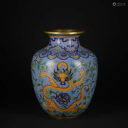 A Cloisonne enamel 'dragon' vase