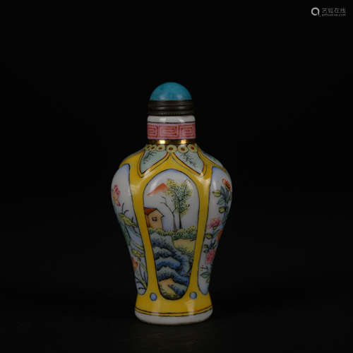 A enamel snuff bottle