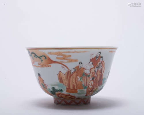 A Wu cai 'figure' bowl