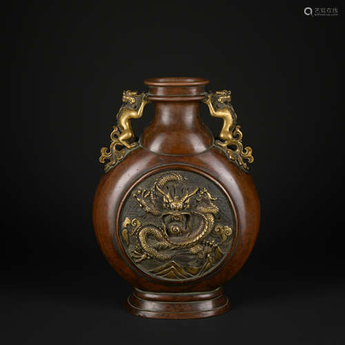 A bronze 'dragon' vase