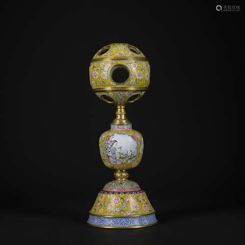 An enamel 'floral' censer