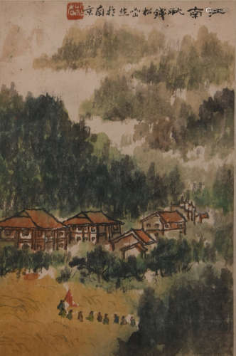 A Qian songyan's landscape painting