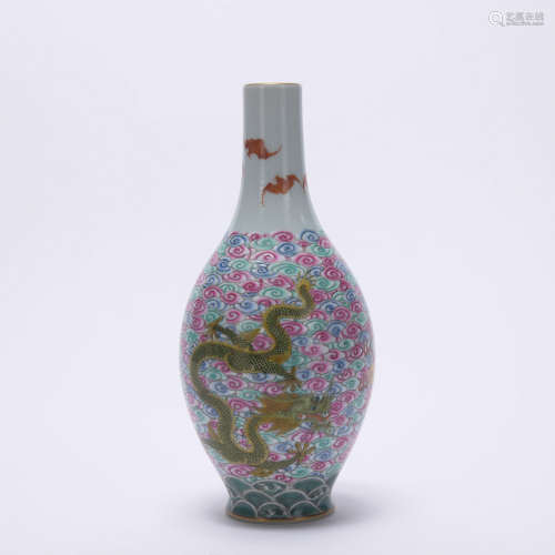 A famille-rose 'dragon' vase