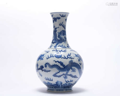 A blue and white 'dragon' vase