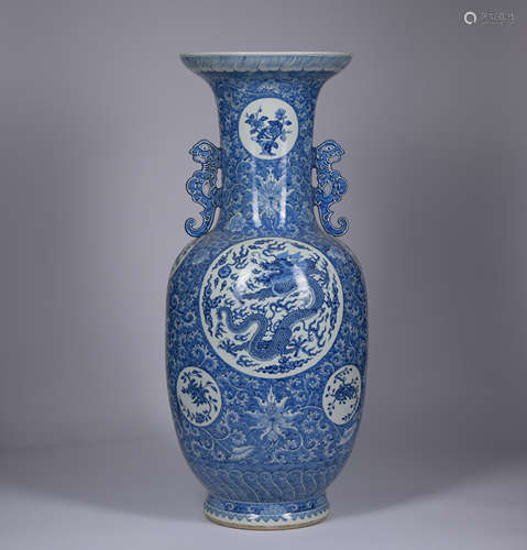 A blue and white 'dragon' vase