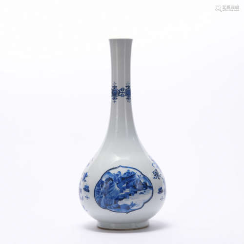 A blue and white 'Bo gu' vase