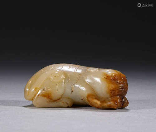 Ancient Chinese Hotan jade animal ornaments