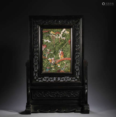 Chinese red sandalwood panel in Qing Dynasty