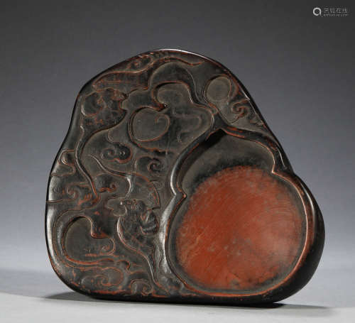 Ancient Chinese animal pattern study stone inkstone