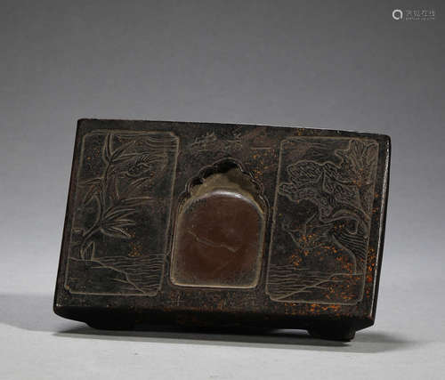 Stone inkstone in pine bamboo study room of Sanxi hall in an...