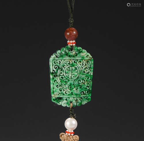 Jade pendant of Qing Dynasty in China