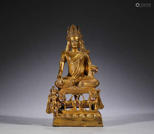 Bronze gilded Buddha statues in ancient China