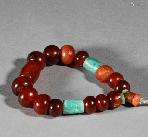 Ancient Chinese agate pine Bracelet
