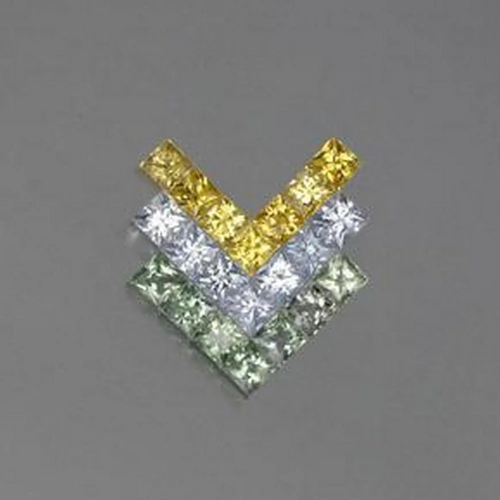 3.26ct Princess Cut Fancy Sapphires