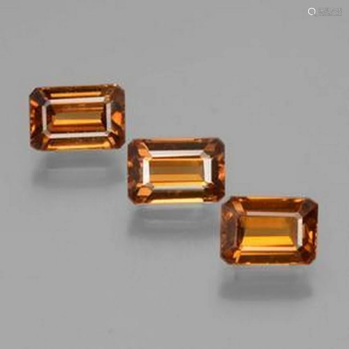 3ct Emerald Cut Deep Orange Hessonite Garnet