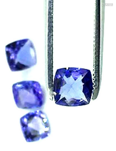 Lot Of 4 Cushion Cut Tanzanite Gemstone 2.58 Carat Total Wei...