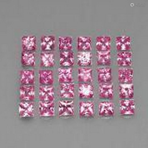 4.4ct Princess Cut Light Pink Sapphires