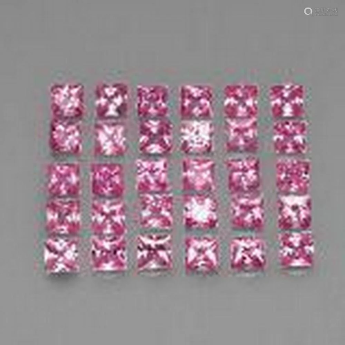 4.4ct Princess Cut Light Pink Sapphires