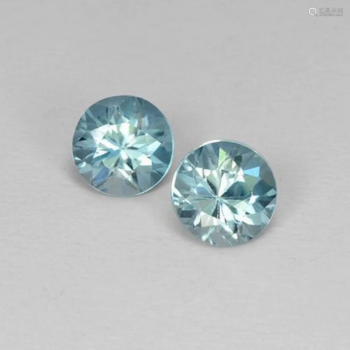 1ct Diamond Cut Light Blue Zircons