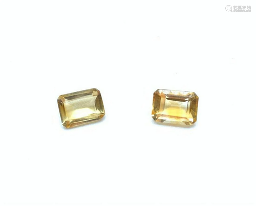 2ct Emerald Cut Champagne Citrines