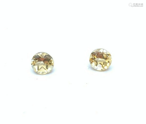 2ct Round Cut Champagne Citrines