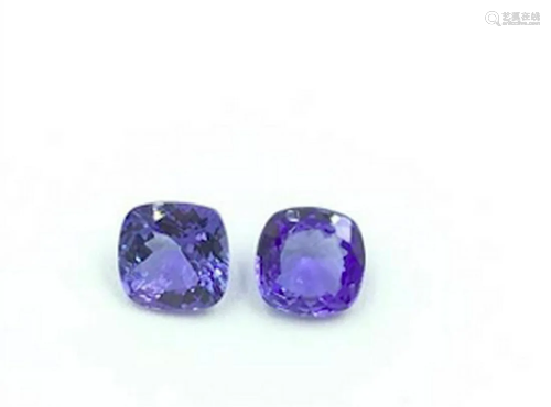 Lot Of 2 Cushion Cut Tanzanite Gemstone 1.83 Carat Total Wei...