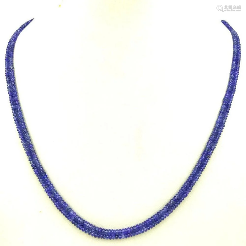 Sapphire Double Lined String Bead Necklace