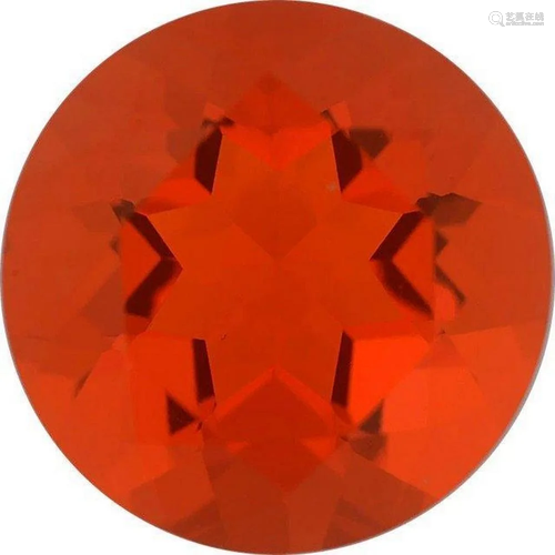 Rich Round Cut Natural Orange Red Mexican Fire Opal -