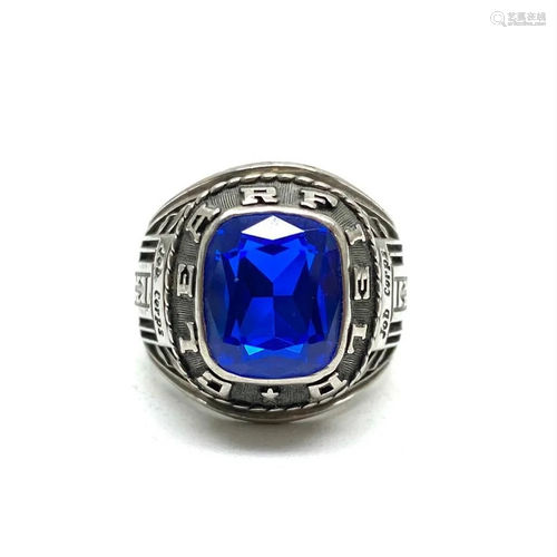 Jostens Clearfield Job Corps Blue Spinel SZ 9.25 Ring