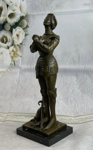 Joan of Arc Roman Catholic Heroine Saint Bronze Statue