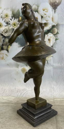 Signed Abstract Prima Ballerina Inspired by Botero Bronze St...