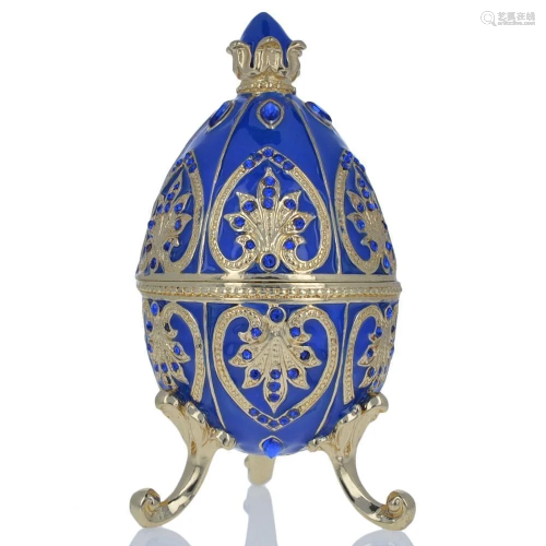 Blue Jewel Royal Crown Royal Inspired Russian Inspired Egg