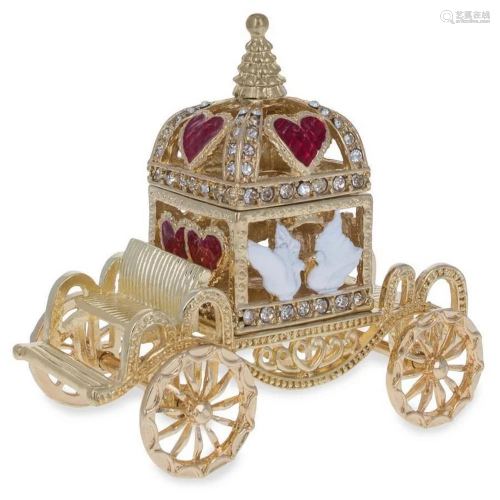 Royal Coronation Coach with Doves Trinket Box Figurine