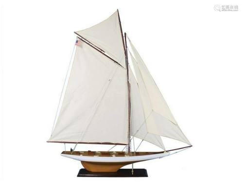 Wooden Columbia Model Sailboat Decoration 60"