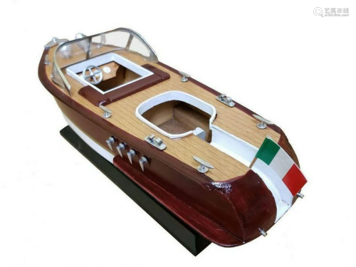Wooden Riva Aquarama Model Speed Boat 14"