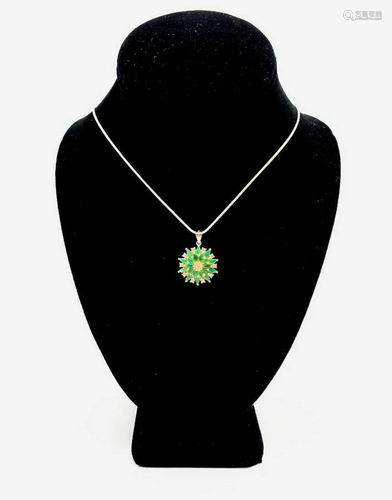 Zambian Emerald & Cubic Zirconia Star Pendant