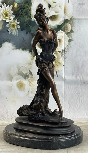 Moulin Rouge Corset Dress Showgirl Bronze Statue