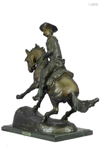 Frederic Remington Western Cowboy Horse Rodeo BRONZE Sculptu...