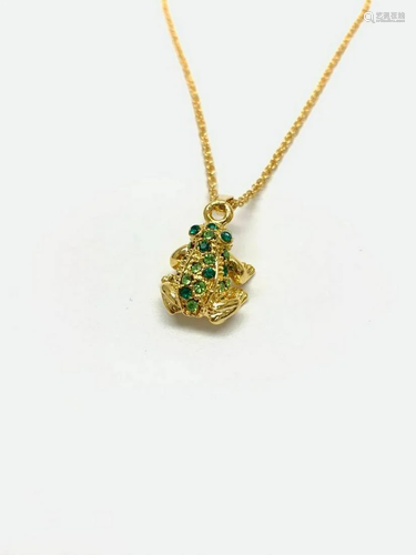 24K Gold Plated Resting Frog Pendant