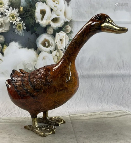 Austrian Vienna Bronze Garden Duck Statue