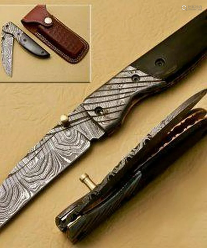 Shadows Strike Folding Damascus Knife