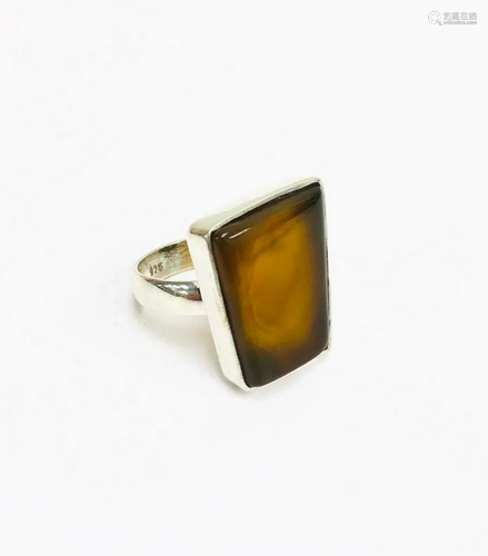 Size 7 Tigers eye Gemstone in 925 Sterling Silver Ring