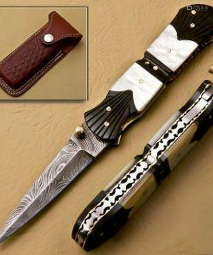 Silent Justice Folding Damascus Knife